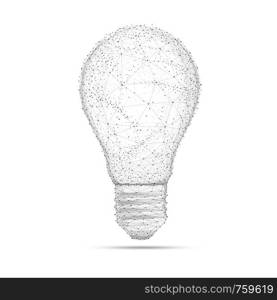 Blockchain technology network polygon idea light bulb isolated on white background. Global cryptocurrency blockchain business banner concept. Lamp symbolize innovation, invention, effective thinking.. Blockchain polygon idea light bulb isolated on white.