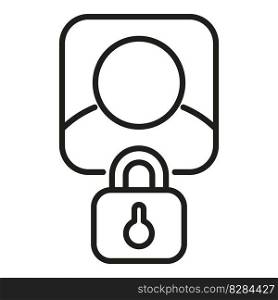 Blocked account icon outline vector. User email. Data people. Blocked account icon outline vector. User email
