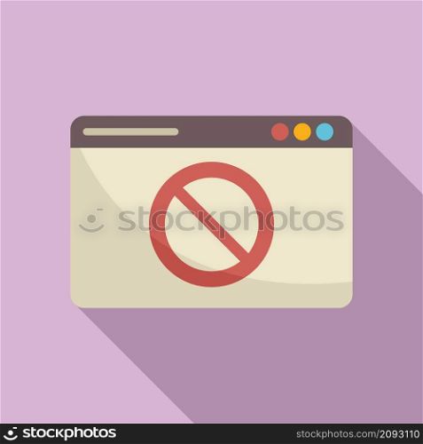 Blocked web page icon flat vector. Website wireframe. Template layout. Blocked web page icon flat vector. Website wireframe