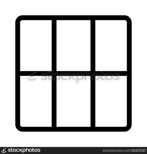 Blocks or cells in three section column in vertical strip