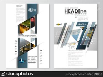 Blog graphic business templates. Page website design template, easy editable, abstract flat layout. Abstract multicolored background of nature landscapes, geometric triangular style, vector illustration