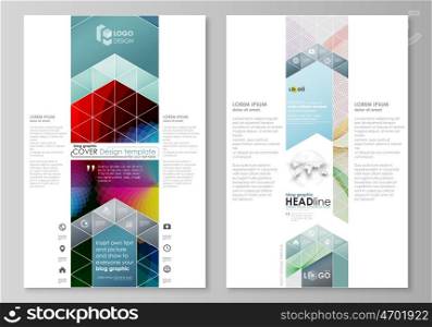 Blog graphic business templates. Page website design template, easy editable abstract flat layout, vector illustration. Colorful design with overlapping geometric shapes and waves forming abstract beautiful background.