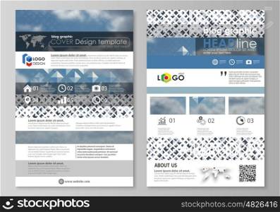 Blog graphic business templates. Page website design template, easy editable abstract flat layout, vector illustration. Blue color pattern with rhombuses, abstract design geometrical vector background. Simple modern stylish texture.