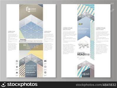 Blog graphic business templates. Page website design template, easy editable abstract vector layout. Minimalistic design with lines, geometric shapes forming beautiful background.