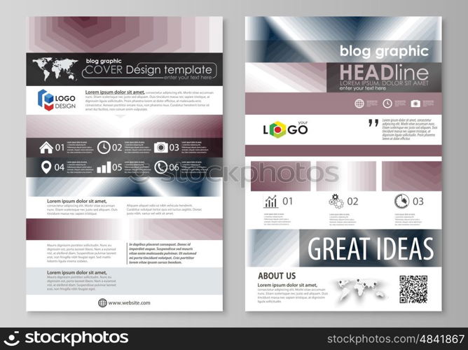 Blog graphic business templates. Page website design template, easy editable abstract vector layout. Simple monochrome geometric pattern. Abstract polygonal style, stylish modern background.