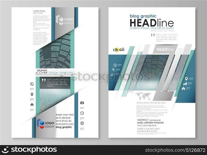 Blog graphic business templates. Page website design template, easy editable abstract vector layout. Technology background in geometric style made from circles.. Blog graphic business templates. Page website design template, easy editable abstract vector layout. Technology background in geometric style made from circles