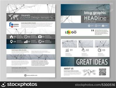 Blog graphic business templates. Page website design template, easy editable abstract vector layout. DNA and neurons molecule structure. Medicine, science, technology concept. Scalable graphic.. Blog graphic business templates. Page website design template, easy editable abstract vector layout. DNA and neurons molecule structure. Medicine, science, technology concept. Scalable graphic