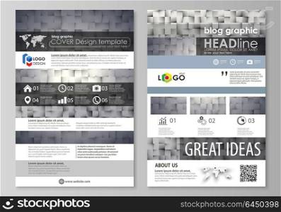Blog graphic business templates. Page website design template, easy editable abstract vector layout. Pattern made from squares, gray background in geometrical style. Simple texture.. Blog graphic business templates. Page website design template, easy editable abstract vector layout. Pattern made from squares, gray background in geometrical style. Simple texture