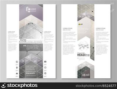 Blog graphic business templates. Page website design template, easy editable abstract vector layout. Chemistry pattern, molecule structure on gray background. Science and technology concept.. Blog graphic business templates. Page website design template, easy editable abstract vector layout. Chemistry pattern, molecule structure on gray background. Science and technology concept