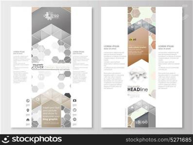Blog graphic business templates. Page website design template, easy editable, flat layout. Abstract gray color background, modern stylish hexagonal vector texture.. Blog graphic business templates. Page website design template, easy editable, flat layout. Abstract gray color background, modern stylish hexagonal vector texture