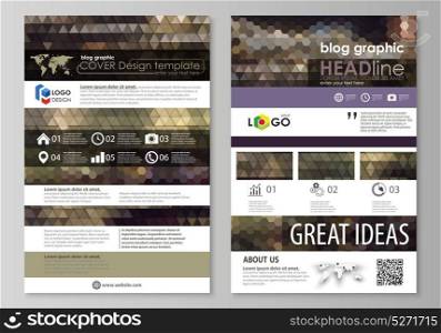 Blog graphic business templates. Page website design template, easy editable vector layout. Abstract multicolored backgrounds. Geometrical patterns. Triangular and hexagonal style.. Blog graphic business templates. Page website design template, easy editable vector layout. Abstract multicolored backgrounds. Geometrical patterns. Triangular and hexagonal style