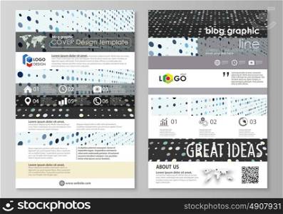 Blog graphic business templates. Page website template, easy editable abstract layout. Soft color dots with illusion of depth and perspective, dotted background. Modern elegant vector design.. Blog graphic business templates. Page website design template, easy editable abstract vector layout. Abstract soft color dots with illusion of depth and perspective, dotted technology background. Multicolored particles, modern pattern, elegant texture, vector design.