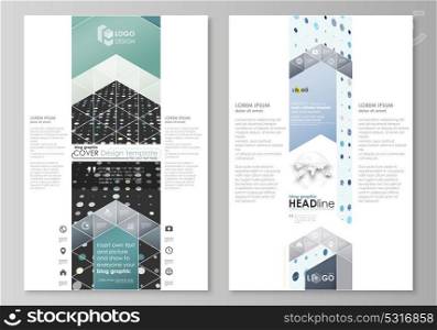 Blog graphic business templates. Page website template, easy editable abstract layout. Soft color dots with illusion of depth and perspective, dotted background. Modern elegant vector design.. Blog graphic business templates. Page website design template, easy editable abstract vector layout. Abstract soft color dots with illusion of depth and perspective, dotted technology background. Multicolored particles, modern pattern, elegant texture, vector design.