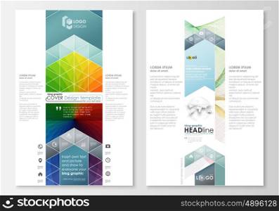 Blog graphic business templates. Page website template, easy editable, flat layout, vector illustration. Colorful design background with abstract shapes and waves, overlap effect