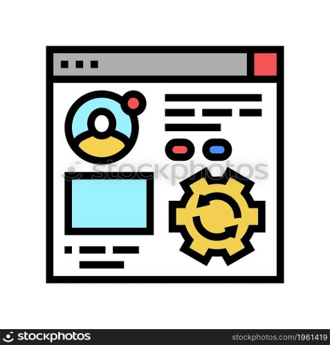 blog management color icon vector. blog management sign. isolated symbol illustration. blog management color icon vector illustration