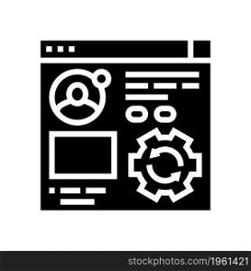 blog management glyph icon vector. blog management sign. isolated contour symbol black illustration. blog management glyph icon vector illustration