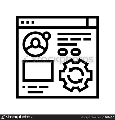 blog management line icon vector. blog management sign. isolated contour symbol black illustration. blog management line icon vector illustration