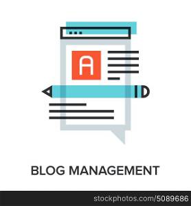 blog management. Vector illustration of blog management flat line design concept.