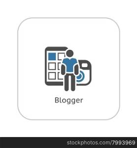 Blogger Icon. Flat Design. Business Concept. Isolated Illustration.. Blogger Icon. Flat Design.