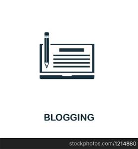 Blogging icon vector illustration. Creative sign from passive income icons collection. Filled flat Blogging icon for computer and mobile. Symbol, logo vector graphics.. Blogging vector icon symbol. Creative sign from passive income icons collection. Filled flat Blogging icon for computer and mobile