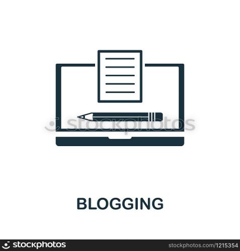 Blogging icon vector illustration. Creative sign from seo and development icons collection. Filled flat Blogging icon for computer and mobile. Symbol, logo vector graphics.. Blogging vector icon symbol. Creative sign from seo and development icons collection. Filled flat Blogging icon for computer and mobile