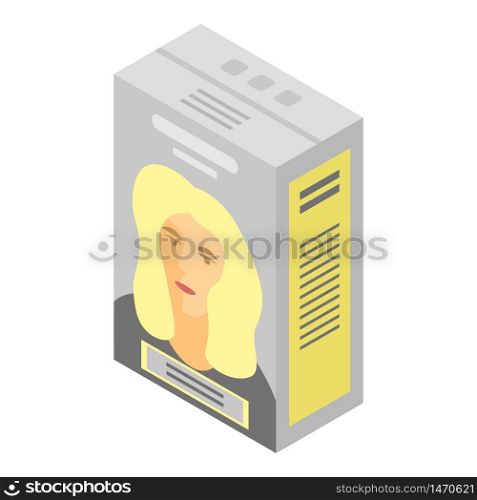 Blonde hair dye icon. Isometric of blonde hair dye vector icon for web design isolated on white background. Blonde hair dye icon, isometric style
