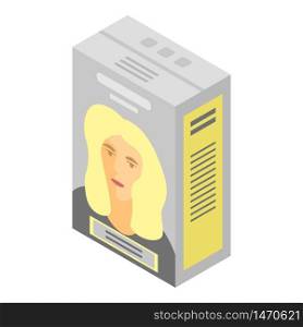 Blonde hair dye icon. Isometric of blonde hair dye vector icon for web design isolated on white background. Blonde hair dye icon, isometric style