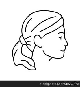 blonde hairstyle line icon vector. blonde hairstyle sign. isolated contour symbol black illustration. blonde hairstyle line icon vector illustration