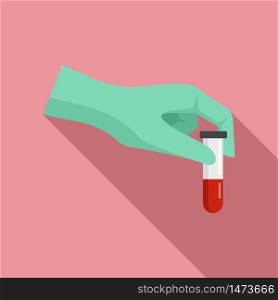 Blood analyse icon. Flat illustration of blood analyse vector icon for web design. Blood analyse icon, flat style