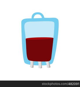 Blood bag cartoon icon. Donation symbol on a white background. Blood bag cartoon icon