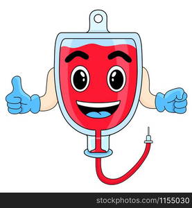 blood bag cartoon mascot