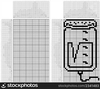 Blood Bag Icon Nonogram Pixel Art, Blood Transfusion Icon Vector Art Illustration, Logic Puzzle Game Griddlers, Pic-A-Pix, Picture Paint By Numbers, Picross