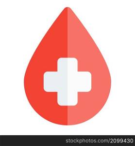 Blood bank with droplet and plus logotype layout
