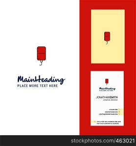 Blood bottle Creative Logo and business card. vertical Design Vector