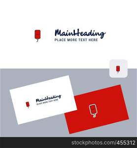 Blood bottle vector logotype with business card template. Elegant corporate identity. - Vector