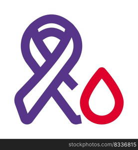 Blood cancer with Ribbon and blood drop Logotype