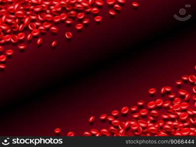 Blood cells or red erythrocites flowing in abstract scientific background with medical or health theme