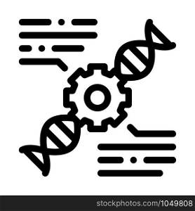 Blood Dna Biohacking Icon Vector Thin Line. Contour Illustration. Blood Dna Biohacking Icon Vector Illustration