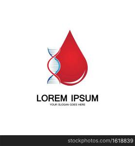 Blood DNA genetic icon sign logo