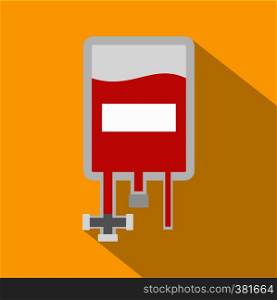 Blood donation bag icon. Flat illustration of blood donation bag vector icon for web design. Blood donation bag icon, flat style