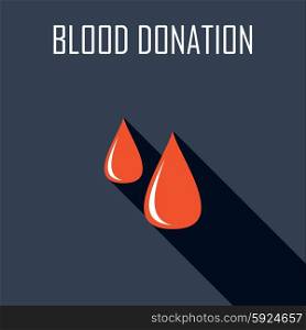 Blood donation. Flat icon. Vector illustration