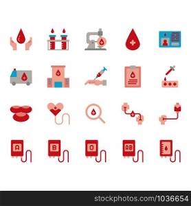 Blood donation icon set