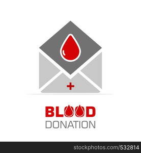 Blood donation typographic design with creative style vector