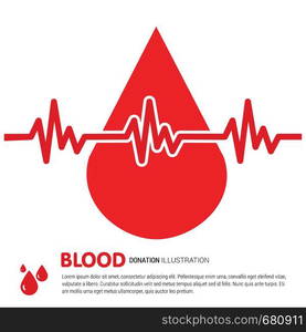 Blood donation typographic design with creative style vector