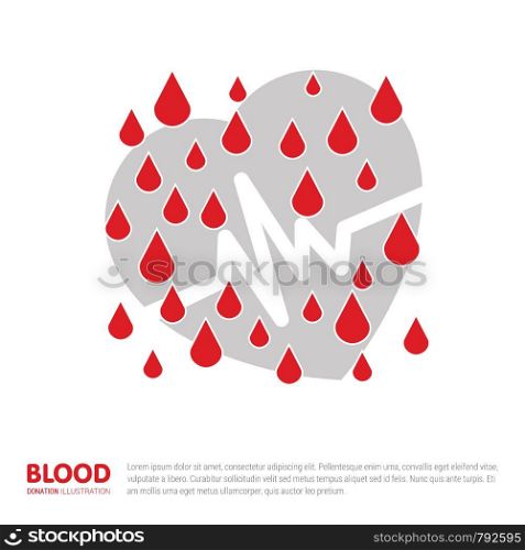 Blood donation typographic design with creative style vector