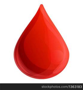 Blood drop icon. Cartoon of blood drop vector icon for web design isolated on white background. Blood drop icon, cartoon style