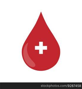Blood drop icon isolated on white background, vector illustration