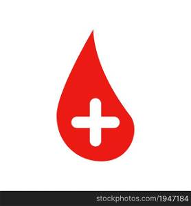 Blood Drop Icon Vector With Cross