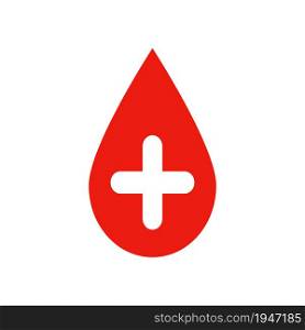Blood Drop Icon With Cross