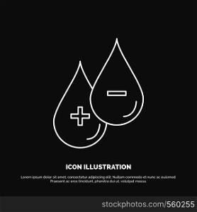blood, drop, liquid, Plus, Minus Icon. Line vector symbol for UI and UX, website or mobile application. Vector EPS10 Abstract Template background